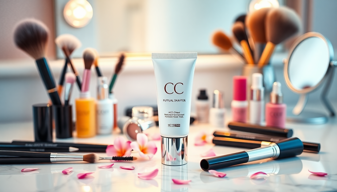 Applying CC Cream for an even skin tone.