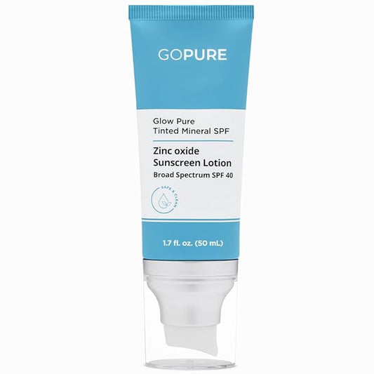 goPure Glow Pure Tinted Mineral SPF 40 PA +++ | Dermatologist-tested Face Sunscreen | Tinted Moisturizer with SPF | Protected Glowing Skin | No artificial fragrance, Reef-Friendly & Natural Sunscreen