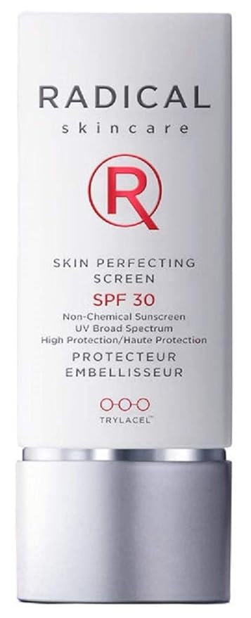 Radical Skincare Skin Perfecting Screen SPF 30 - Protects Against UVA/UVB Rays, Blurs Wrinkles, & Primes Makeup - For All Skin Types - Paraben & Cruelty Free - Clinically Proven (1.3 Fl Oz, 2 Pack)