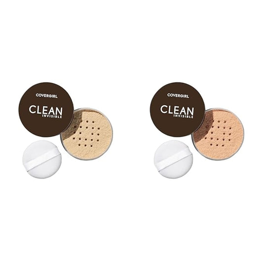 COVERGIRL Clean Invisible Loose Powder Vegan Formula Translucent Powder Bundle 20g