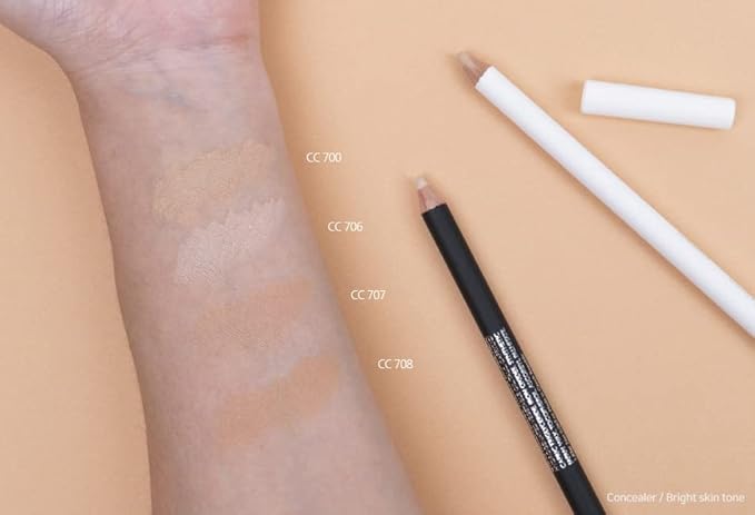 [K-Beauty Makeup] Courcelles Concealer Pencil CC706/CC707/CC708, Hard type-Natural (CC706-Light Beige)