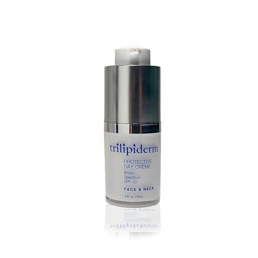 Trilipiderm Day Crème Mini .5oz, Broad Spectrum SPF 30 Protection and Anti-Aging Hyaluronic Acid On the Go All day, Travel Size