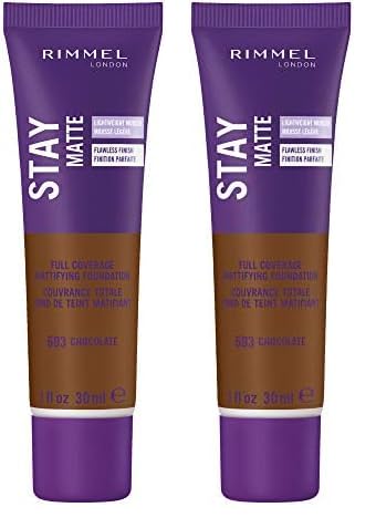 Rimmel Stay Matte Foundation, Chocolate, 1 Fluid Ounce of 2)