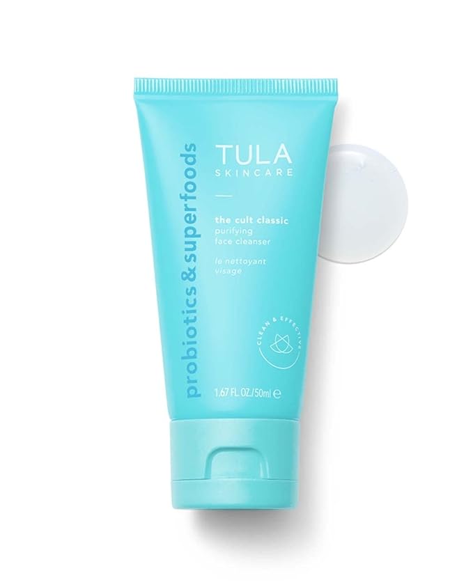 TULA Skin Care The Cult Classic Purifying Face Cleanser (Travel-Size) | Gentle and Effective Face Wash, Makeup Remover, Nourishing and Hydrating | 1.67 oz.