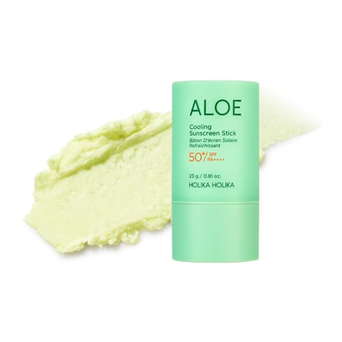 Holika Holika Aloe Cooling Sunscreen Stick: Moisturizing, Soothing, Hydrating, Face & Body, Broad Spectrum, PF 50+, PA++++, Reef-Friendly, Lightweight