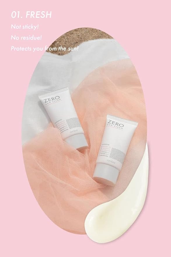 rom&nd ZERO SUN CLEAN 01.FRESH SPF50+ PA++++ 01 Fresh, Daily Sunscreen, Non-Greasy, No White Cast, Watery Texture, Soft Finish, Powerful UV Protection, Moisturizing, All Skin Types