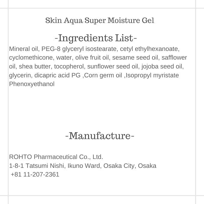 Skin AQ UA Snscren Original Bottle UVSuper Moisture Gel 50 PA + + + + 5.82floz (165g) Japan, White