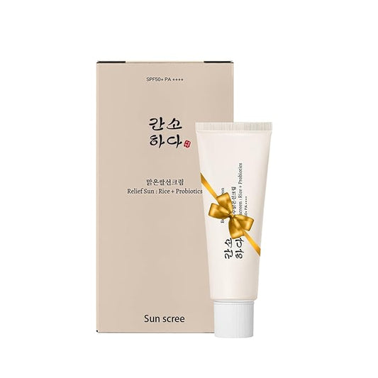 Relief Rice Probiotics S-P-F50 +PA++++, Organic Korean Skin Care Solution for All Skin Types Nourishing Skin Protection(50ml)