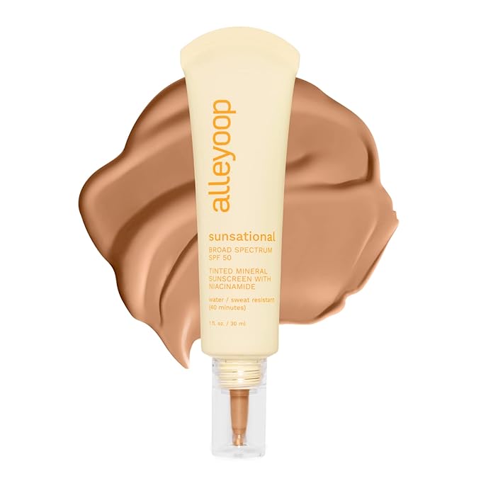 Alleyoop Sunsational Tinted Moisturizer Sunscreen for Face Broad Vegan,