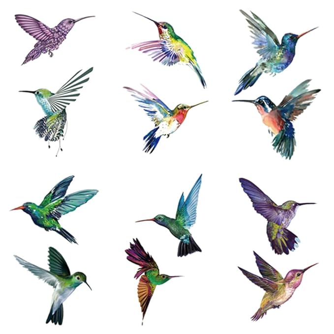 Weetuu 24 sheets hummingbird temporary