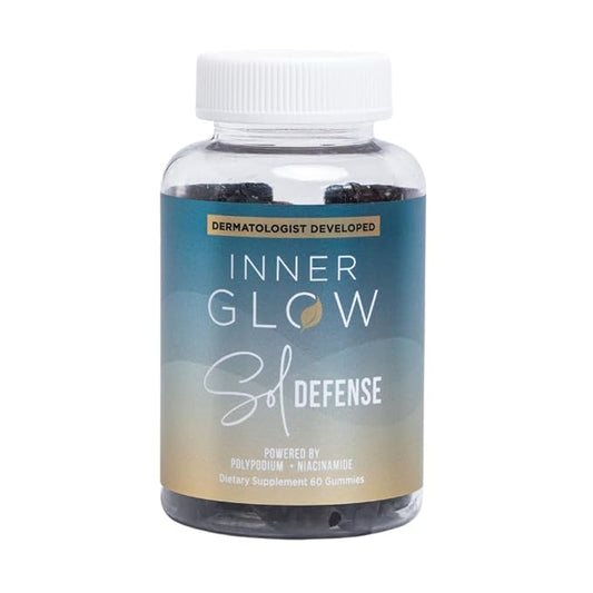 Inner Glow Sol Defense Gummies - Dermatologist and Plastic Surgeon developed to fight photoaging, Polypodium Leucotomos and Niacinamide