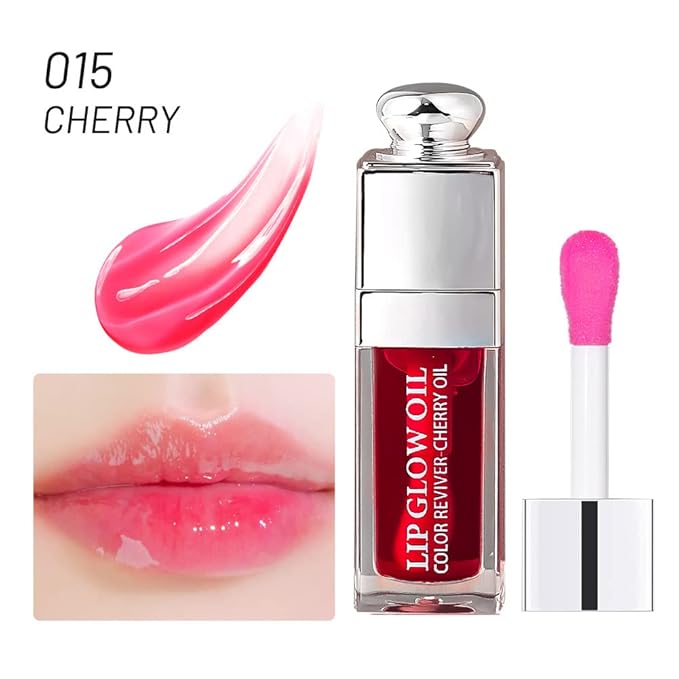 2PCS Hydrating Lip Glow Oil, Lip Oil Gloss Lip 2 OZ