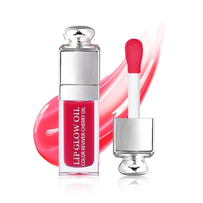 Hydrating Lip Glow Oil, Lip Oil Gloss Transparent Lip 2 OZ