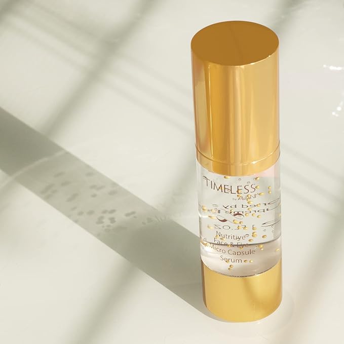 Timeless by AVANI Face & Eye Micro Capsule Serum, Blend of Dead Sea Minerals, Plant Extracts, and Vitamin A, C & E ,Active Enzymes for Smooth & Hydrated Skin - 1 fl. oz