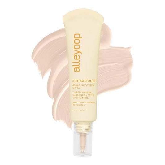 Alleyoop Sunsational Tinted Moisturizer Sunscreen for Face Broad Vegan,