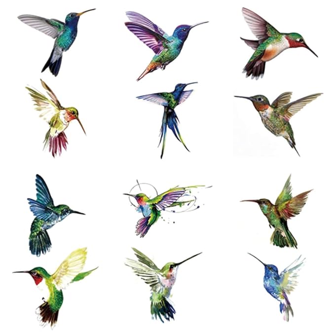 Weetuu 24 sheets hummingbird temporary