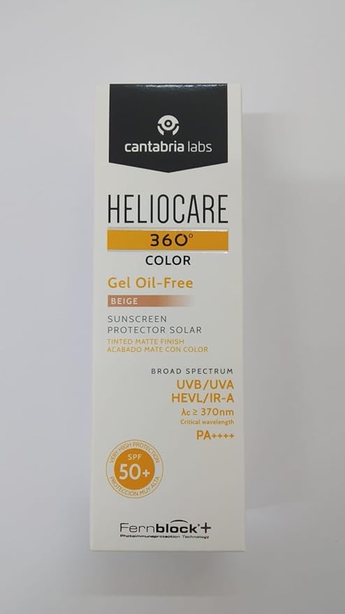 360 Gel Oil-Free - Color Beige - SPF 50+ Tinted Matte Finish/Gel Sunscreen For Face -Combination Skin - Normal Skin - Oily Skin - Spot Prone Skin - 50ml