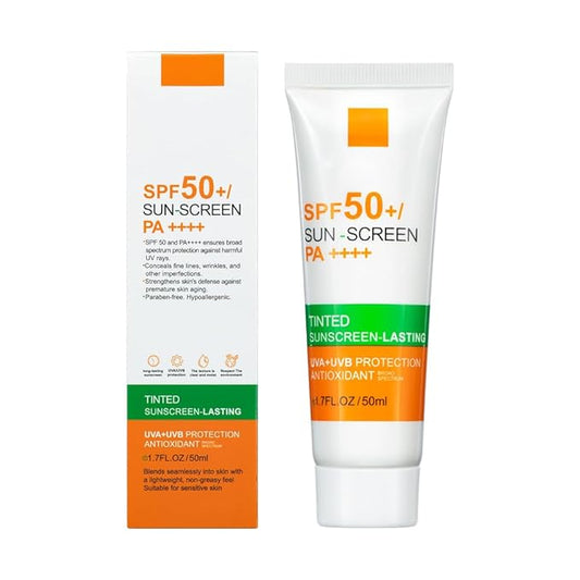 Hydrating Sunscreen, Face Sunscreen, Sunscreen for Face and Body, Tinted Sunscreen, Mineral Sunscreen, Sunblock, Body & Face Sunscreen Spf 50, Oxide, Titanium Dioxide, Hyaluronic Acid, Vitamin E Sunscreen for All Skin Types (1PCS)