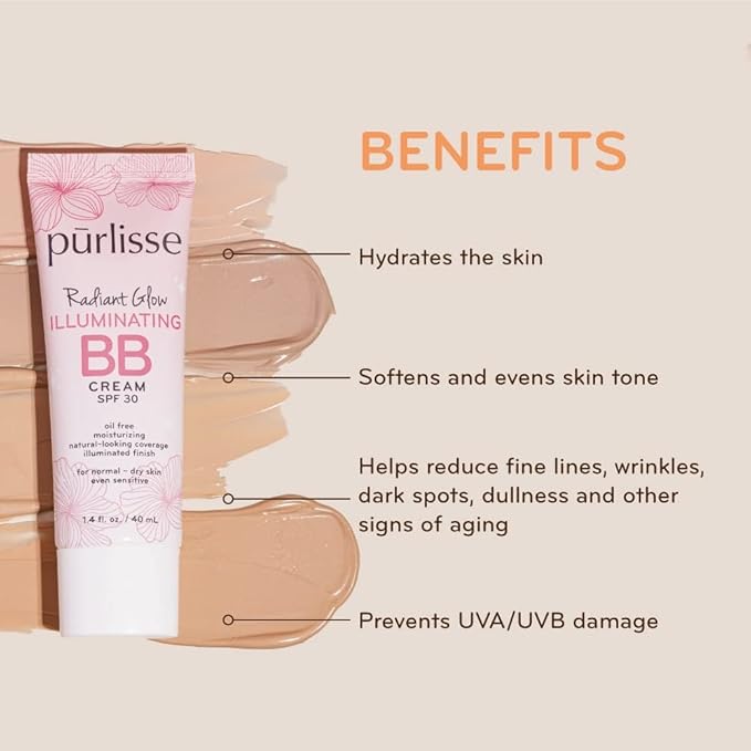 pūrlisse Radiant Glow Illuminating BB Cream Spf30 Hydrating (Light Medium)