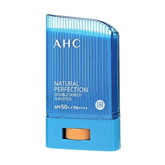 A.H.C Natural Perfection Double Shield Sun Stick SPF50+, 2024 VERSION (blue), 22G, Broad Spectrum, UV/IR Protection, Dozens of Natural Ingredents