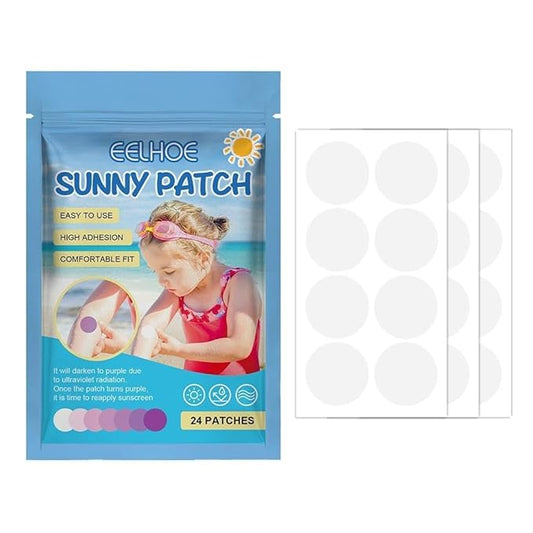 24 Pcs UV Stickers for Sunscreen, Waterproof UV Detection Stickers, Sun Cream Stickers to Reapply,UV Detection Reminder UV Patch for Kids Adults Waterproof Patches, Changes Color When Time To Reapply