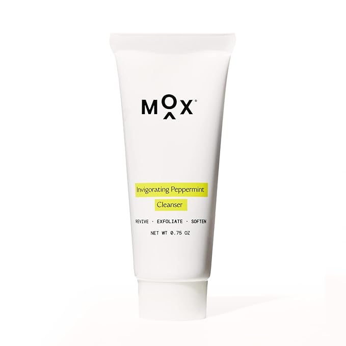 Mox Skincare Hydrating Mint Face Cleanser Travel Size (0.75oz) | Exfoliating Daily Face Wash | Unclog Pores with Salicylic Acid