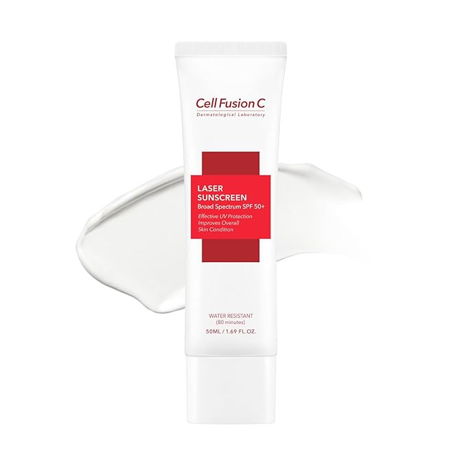 Cell Fusion C Laser Sunscreen SPF 50, Hypoallergenic Sunscreen with Zinc Oxide, Improve Aging Signs of Sun Damage with Collagen & Antioxidants, Lightweight & Water Resistant, 1.69 fl. oz