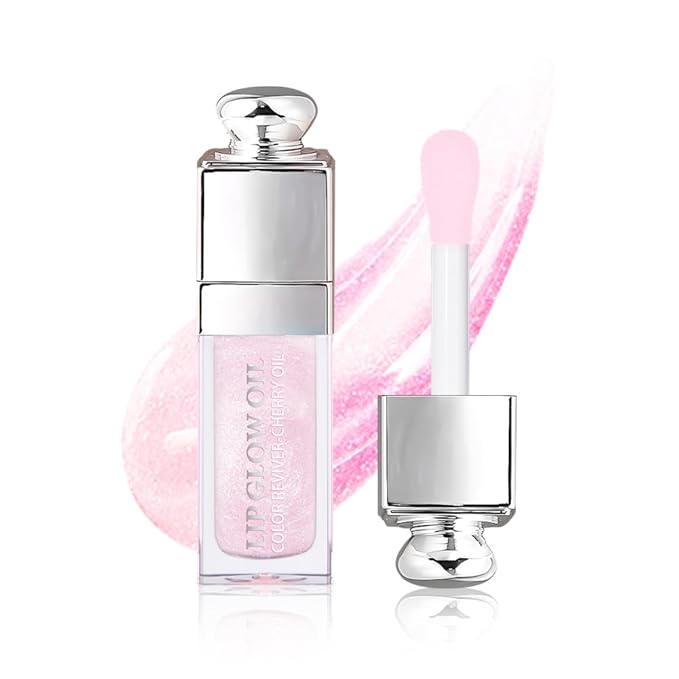 Hydrating Lip Glow Oil, Lip Oil Gloss Transparent Lip 2 OZ