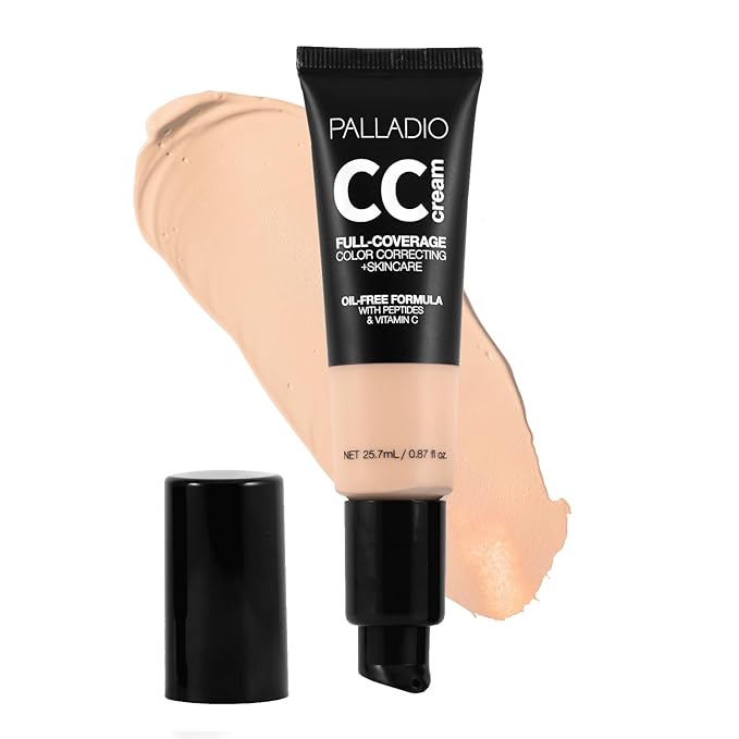 Palladio Full-Coverage Color Correction CC Cream, Oil-Free with