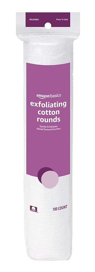 Amazon basics exfoliating cotton rounds,