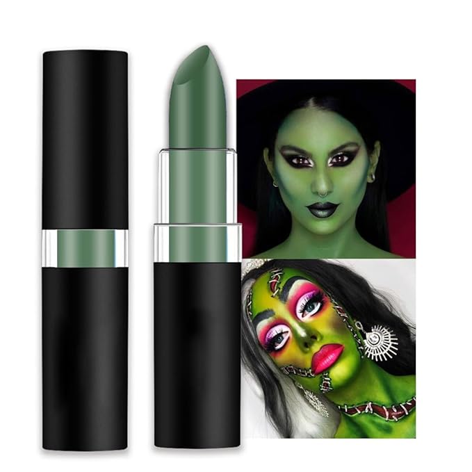 Kaely 1Pcs Green Face Paint Stick,Pro Eye Black Stick Baseball Football Softball,Easy to Color,Matte Lipstick Face Body Paint Set,Halloween Birthday Party Clown Makeup Sets,12