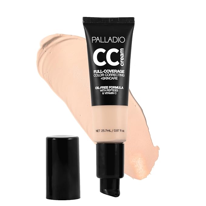 Palladio Full-Coverage Color Correction CC Cream, Oil-Free with