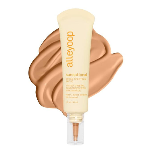 Alleyoop Sunsational Tinted Moisturizer Sunscreen for Face Broad Vegan,