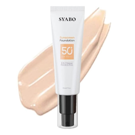 SPF 50 Tinted Sunscreen, Face Sunscreen Hydrating Sun Essence, Lightweight Concealer Sunscreen, Travel Size Against UVA and UVB Sun Protection, Ivory 50ml / 1.7oz