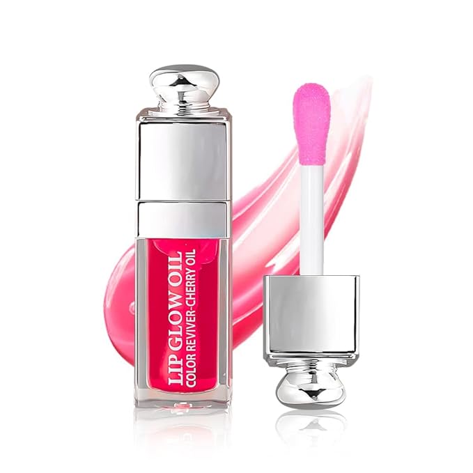 Hydrating Lip Glow Oil, Lip Oil Gloss Transparent Lip 2 OZ