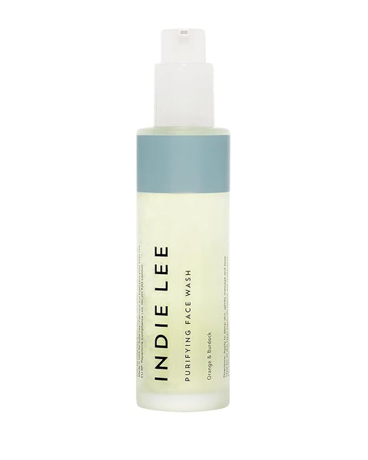 Indie Lee Purifying Face Wash - Hydrating Facial Cleanser + Makeup Remover - With Orange, Lavender, Burdock + Jasmine - Foam Face Wash for All Skin Types (125ml)