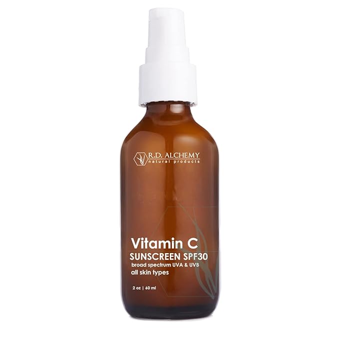 RD Alchemy - Natural & Organic Vitamin C SPF 30 Moisturizing Mineral Sunscreen. Non-Nano Zinc & Titanium - Lightweight Non Greasy SPF for Face - Skincare for Professionals & Estheticians.