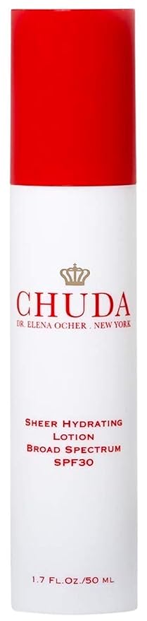 Chuda Sheer Hydrating Lotion Broad Spectrum SPF 30 – Sunscreen Face Moisturizer Cream – Vitamin-Rich Daily Moisturizer SPF – Sheer and Invisible Cover - Ideal for Dry, Sensitive Skin – 50ml