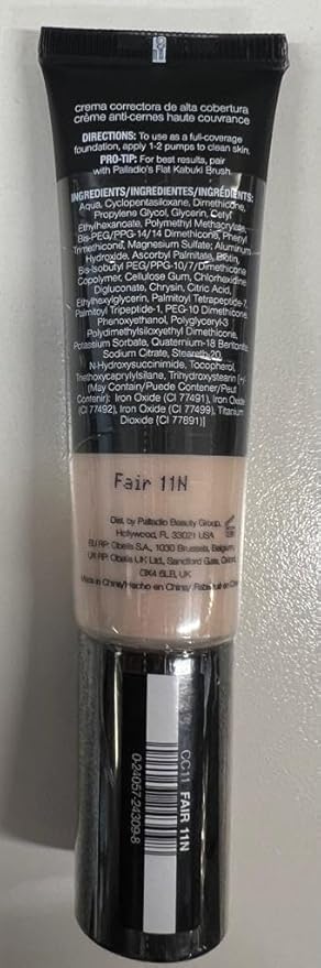 Palladio Full-Coverage Color Correction CC Cream, Oil-Free with