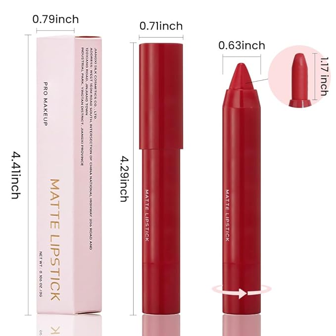 BINGBRUSH Crayon Matte Longwear Lipstick Pack Set,Moisture Sm