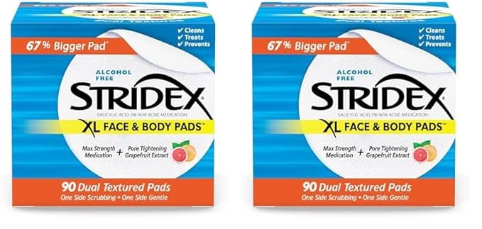 Stridex xl face body pads,