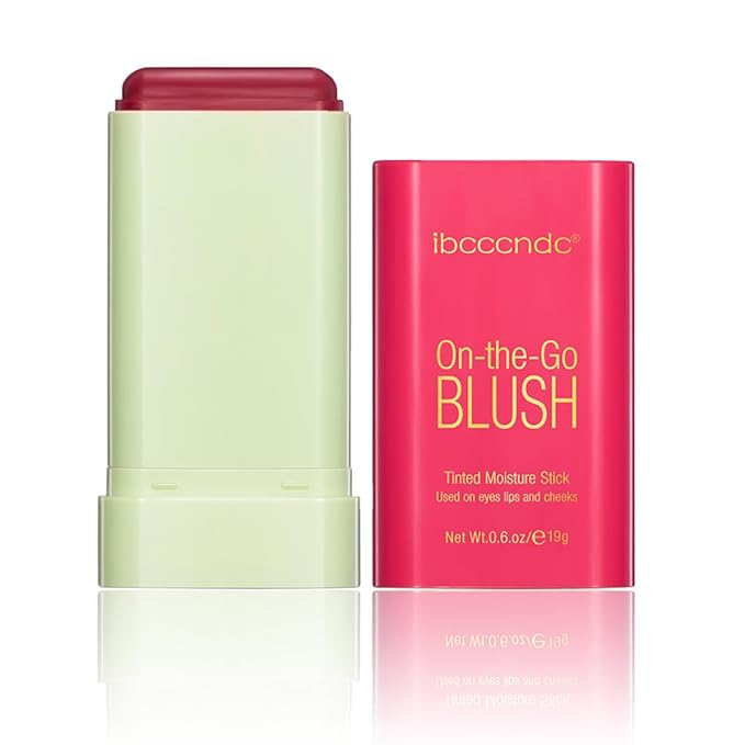 Multi-Use Makeup Blush Stick, Tinted Solid Moisturizer On-the-Go Hot Red)