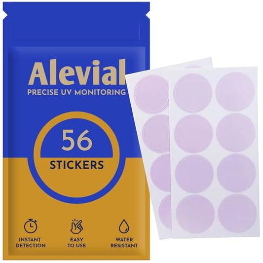 56 UV Detection Stickers for Sunscreen Reapply Reminder, Suitable for Kids & Adults, Sticker Patches, Sun Cream Detection by Alevial