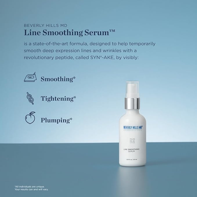 Line Smoothing Serum- Reduce Deep Wrinkles & Smooth Skin- Anti-Aging Serum for Firming and Hydrating Face- Correct Fine Lines w/Antioxidants, Peptides, Ginkgo Bilboa Extract, & Aloe