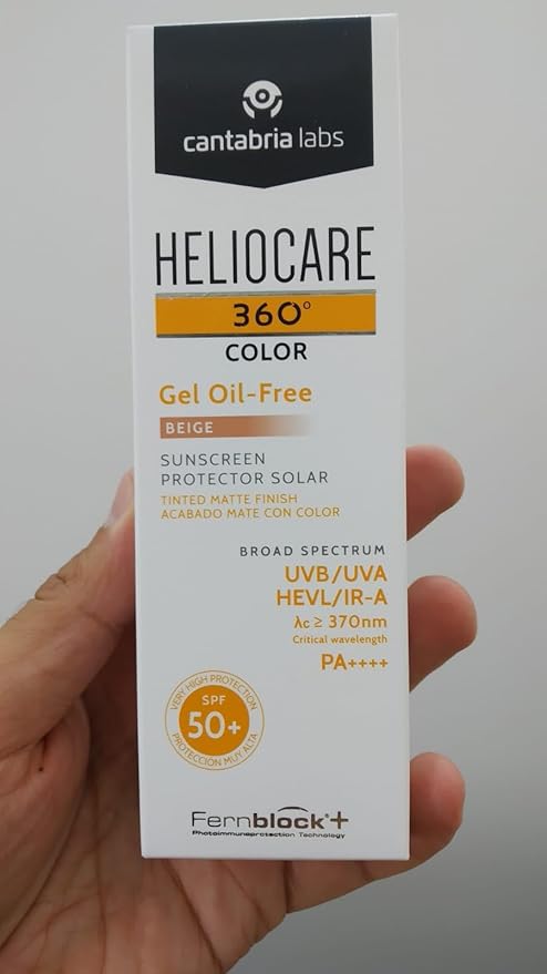 360 Gel Oil-Free - Color Beige - SPF 50+ Tinted Matte Finish/Gel Sunscreen For Face -Combination Skin - Normal Skin - Oily Skin - Spot Prone Skin - 50ml