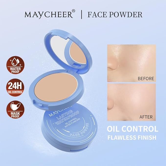 Oil Control Face Pressed Powder, Matte and Smooth Dark, ) 0.35Oz