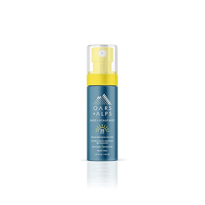 Oars + Alps Face and Scalp Mist SPF 35 Sunscreen, Protects from Blue Light, Summer Splash Scent, Water and Sweat Resistant, 1.5 Fl Oz