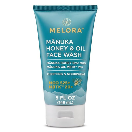 Manuka Honey Face Wash (5 Oz), Daily Skin Care Facial Cleanser & Makeup Remover with Manuka Honey & Oil for Dry or Sensitive Skin - Anti-Aging Face Wash for Women & Men