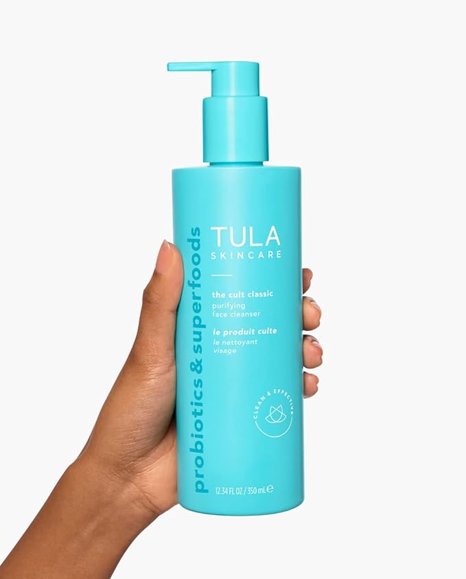 TULA Skin Care Cult Classic Purifying Face Cleanser - Jumbo, Gentle and Effective Face Wash, Makeup Remover, Nourishing and Hydrating, 11.8 oz.