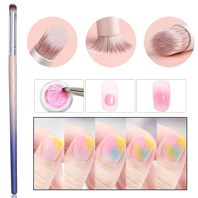 6pcs ombre nail brush and